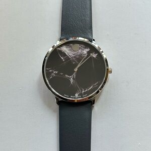 Movado Alexi X Artist Collaboration Watch With 40mm Grey Black Face & Grey Band
